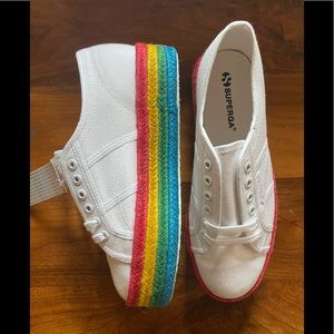 Superga 2790 Rainbow Espadrille Platform Sneaker